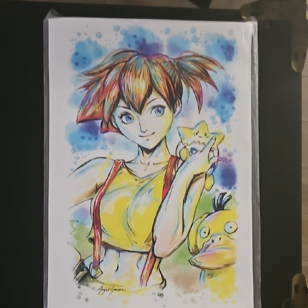 Misty-Inspired Yellow Anime Print Home Art